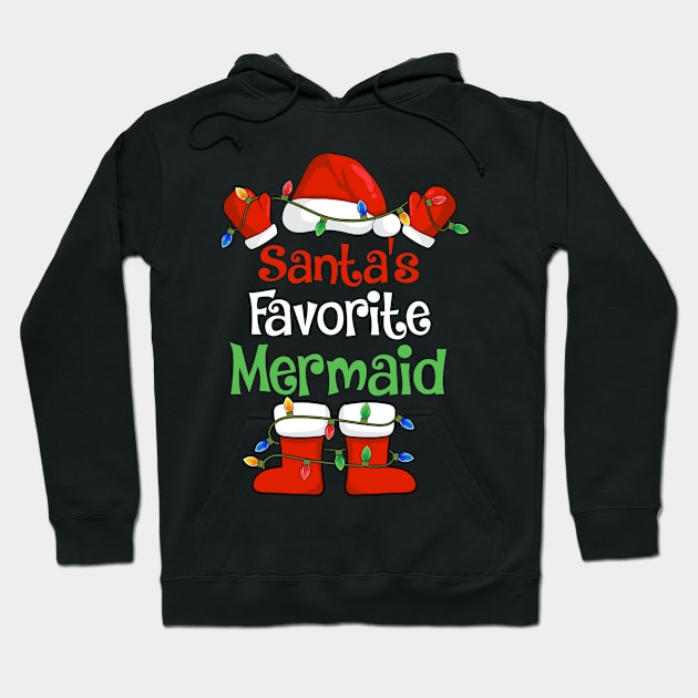 Santa's Favorite Mermaid Funny Christmas Pajamas Hoodie by cloverbozic2259lda